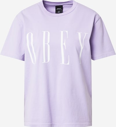 Tricou Obey pe lila / alb, Vizualizare produs