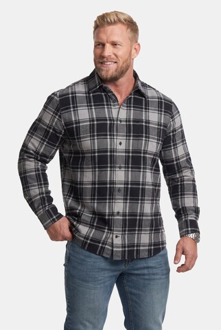 Men Plus Comfort fit Button Up Shirt in Black