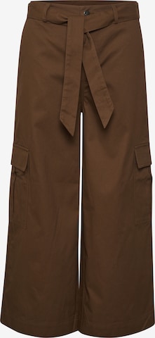 Kaffe Wide leg Cargo trousers in Brown: front