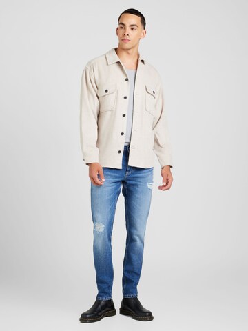 JACK & JONES Comfort fit Overhemd 'JJEBRADLEY OLLIE' in Beige