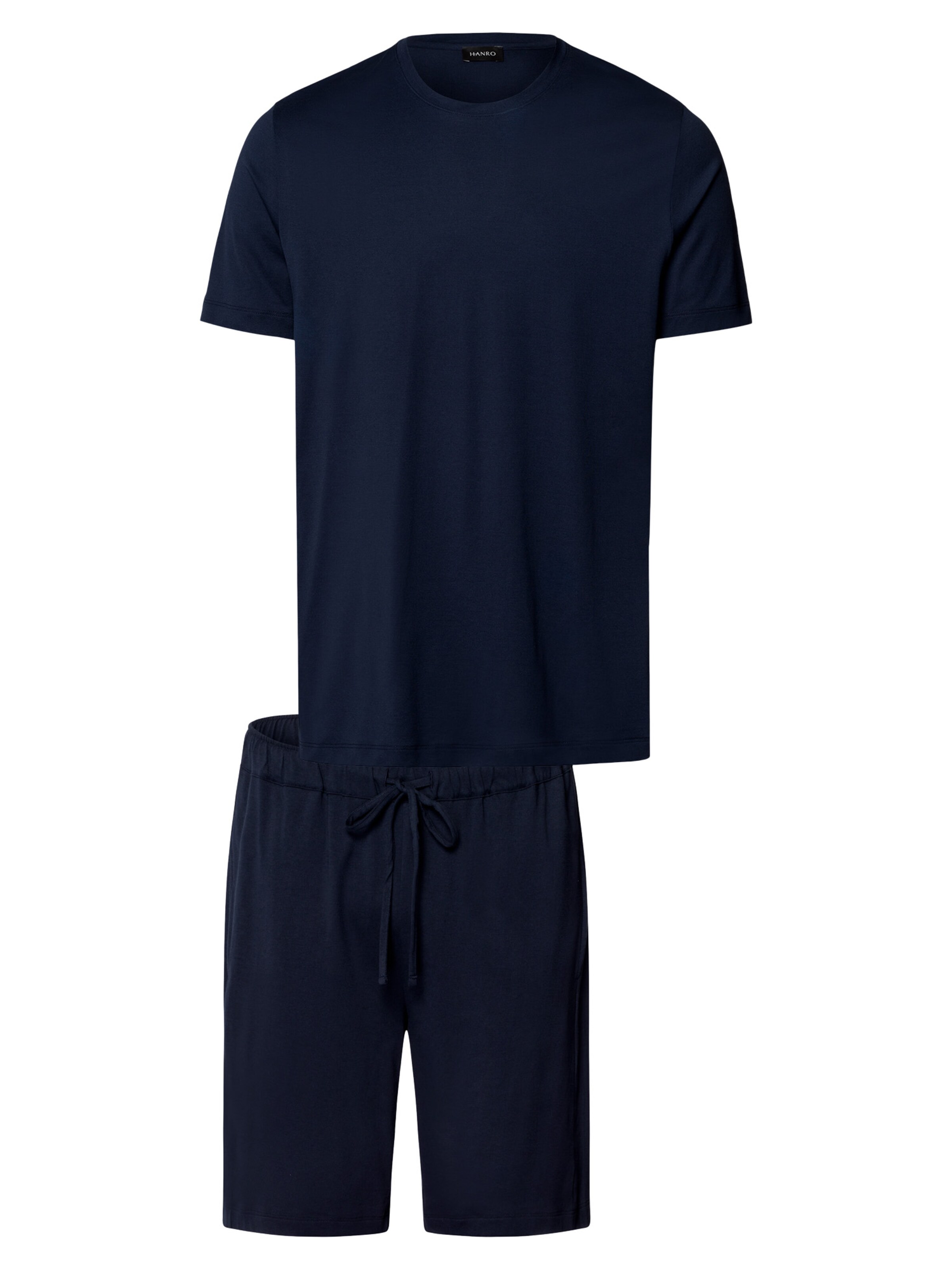 Hanro Pyjama kort 'Night & Day' in Blauw: voorkant