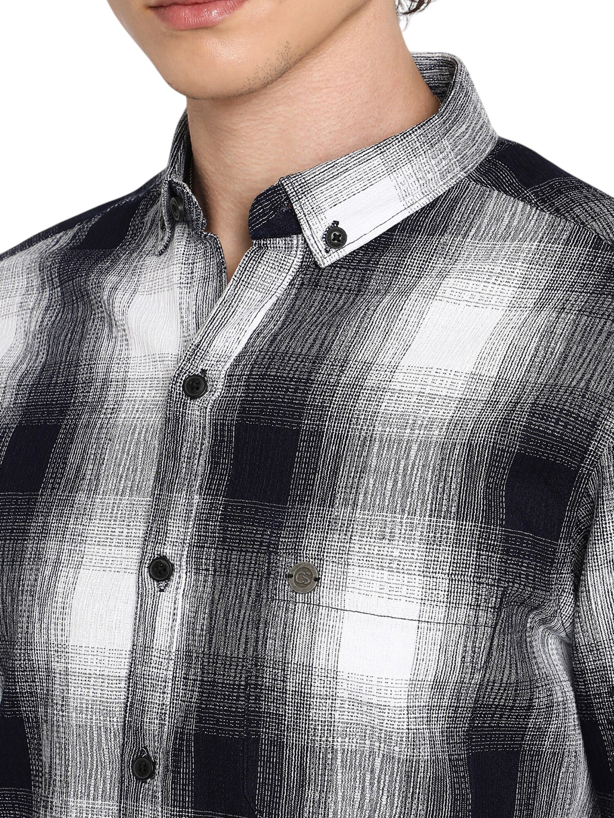 Campus Sutra - Regular Fit Camisa 'Tawnee' em cinzento