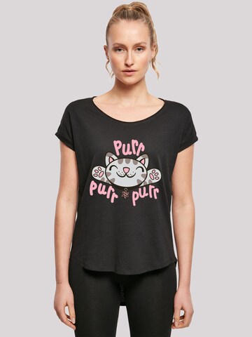 F4NT4STIC Shirt 'Soft Kitty Purr' in Zwart: voorkant