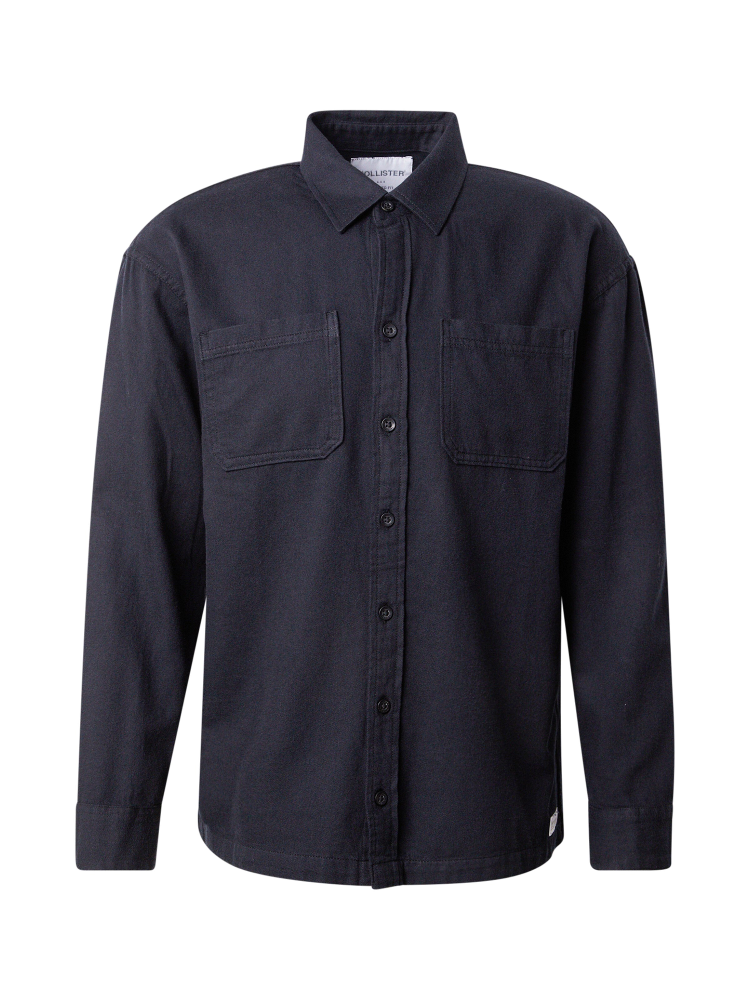 HOLLISTER Rovný strih Košeľa - Čierna: predná strana