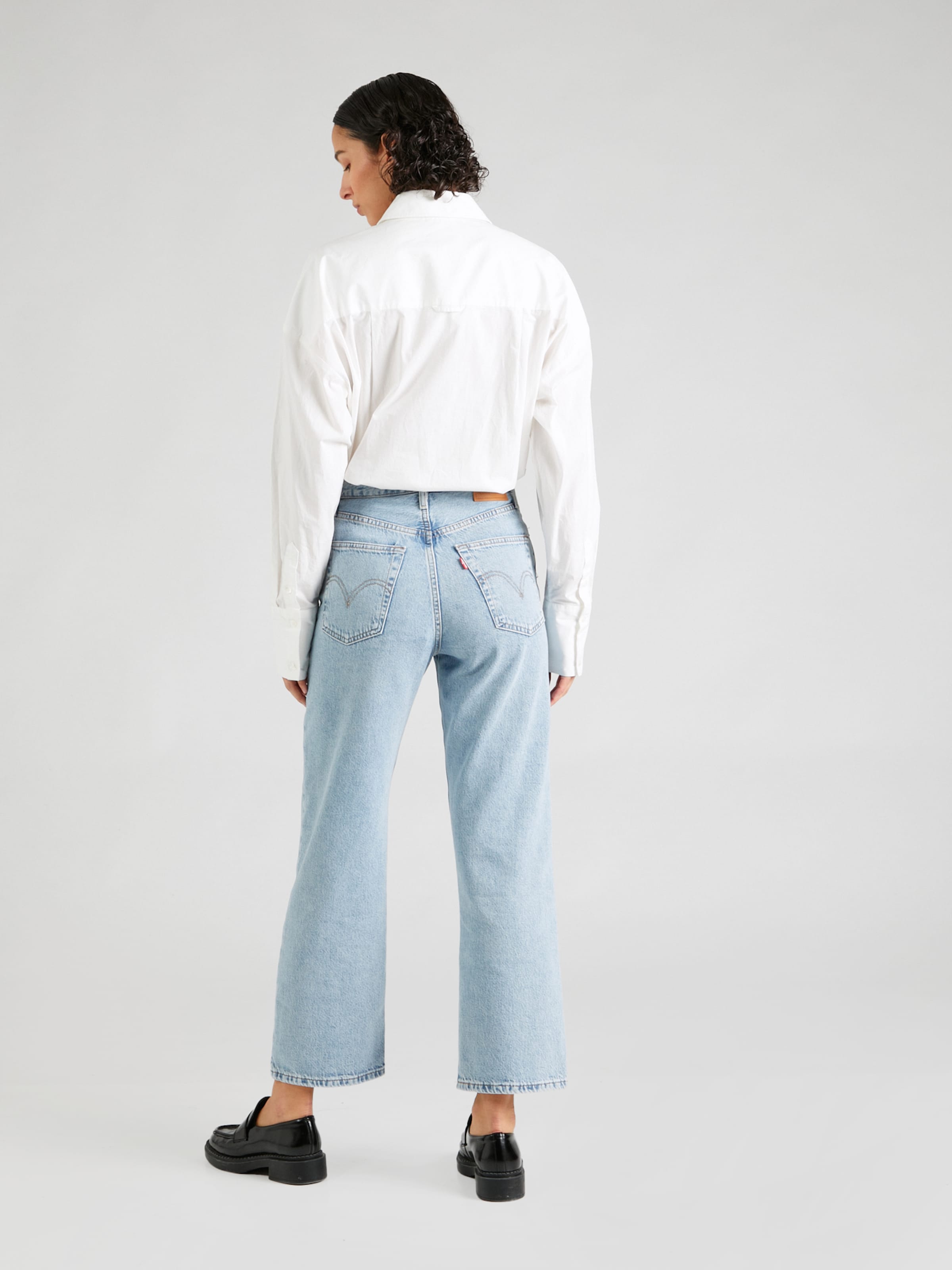 デニム・ジーパン LEVI'S Ribcage straight ankle jeans Bianco セール】Levi's/リーバイス RIBCAGE STRAIGHT ANKLE MIDDLE ROAD