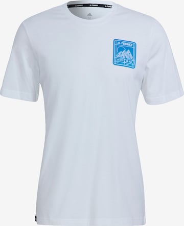 adidas Terrex Λειτουργικό μπλουζάκι 'Patch Mountain' σε λευκό: μπροστά
