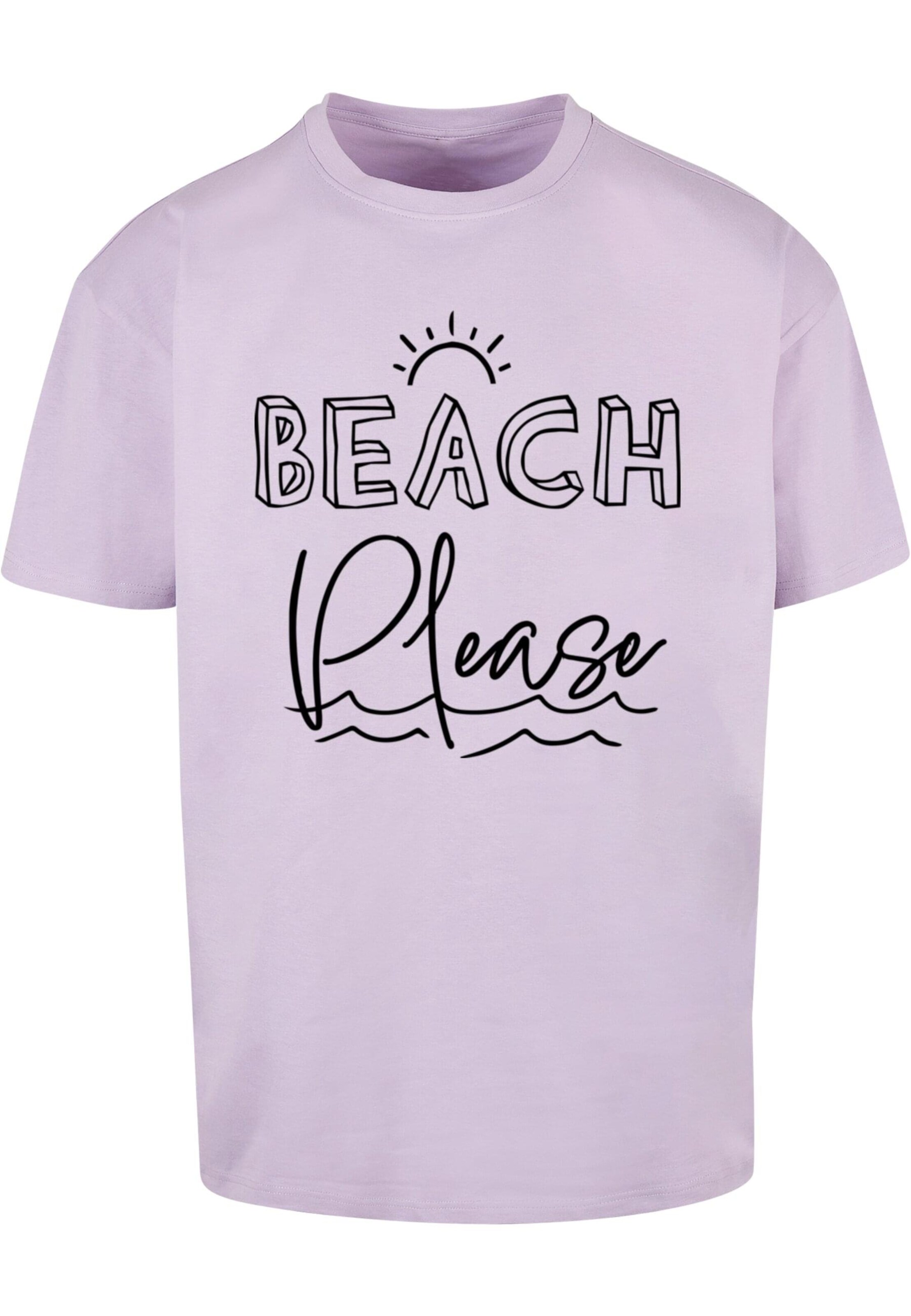 Merchcode Tričko 'Beach Please' - Fialová: predná strana