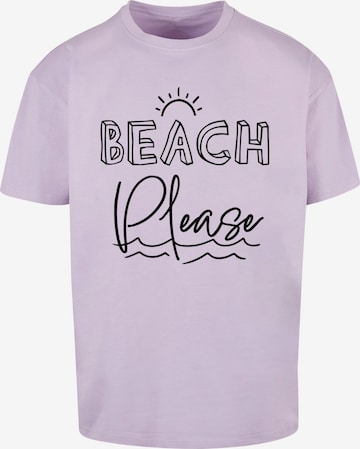 T-Shirt 'Beach Please' Merchcode en violet : devant