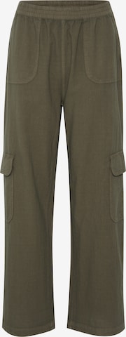 Regular Pantalon cargo 'Naya' Kaffe en vert : devant