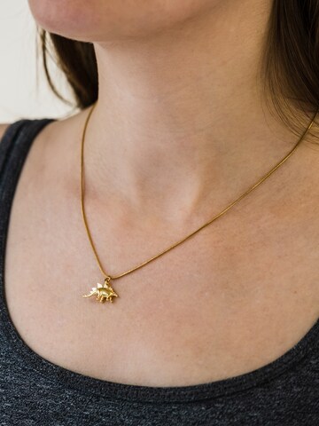 Fräulein Wunder Halsband 'Stegosaurus' i guld: framsida