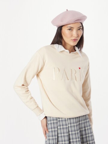 JDY - Sweatshirt 'Paris' em bege: frente