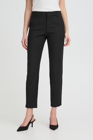 Pulz Regular Trousers in Black: front