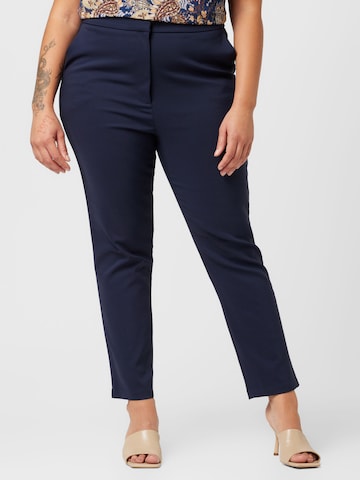 Warehouse Curve Slimfit Broek in Blauw: voorkant