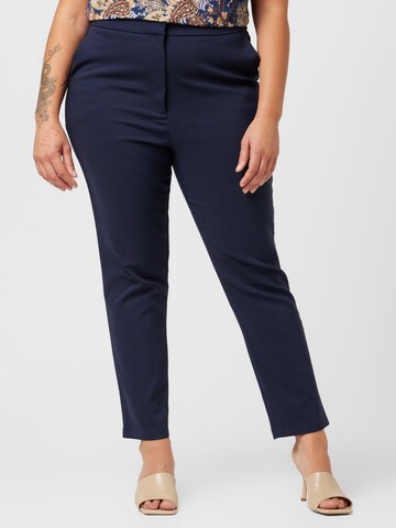 Coupe slim Pantalon Warehouse Curve en bleu : devant