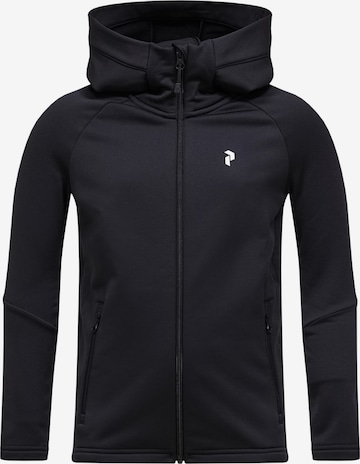 PEAK PERFORMANCE Fleecejacke Jr Rider Essentials Midlayer Zip Hood in Schwarz: Vorderseite