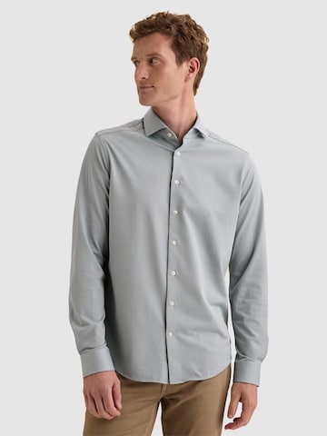 VANGUARD Regular fit Button Up Shirt 'Elevated Knit shirt with two-tone effect' in Blue: front
