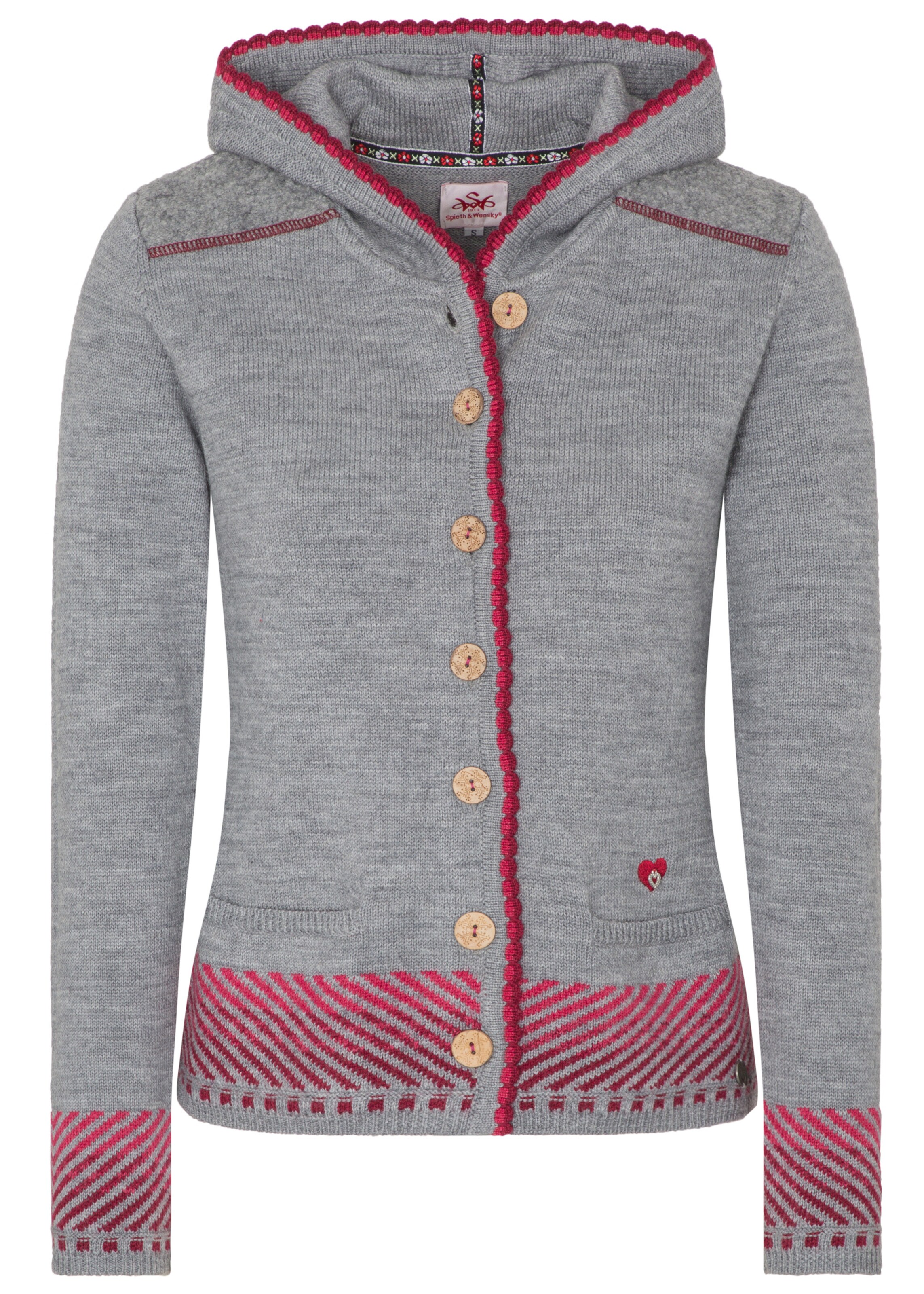 SPIETH & WENSKY Knit cardigan in Grey: front