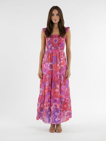 Abito estivo 'Girl Got Pockets Silk Linen Shirred Maxi Dress' di Introvertie VIENNA in rosa