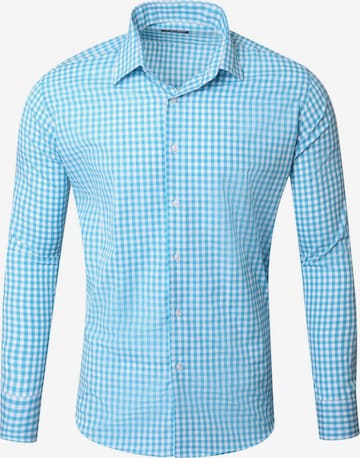 Reslad Button Up Shirt 'Hemd Vichy-Karo' in Blue: front