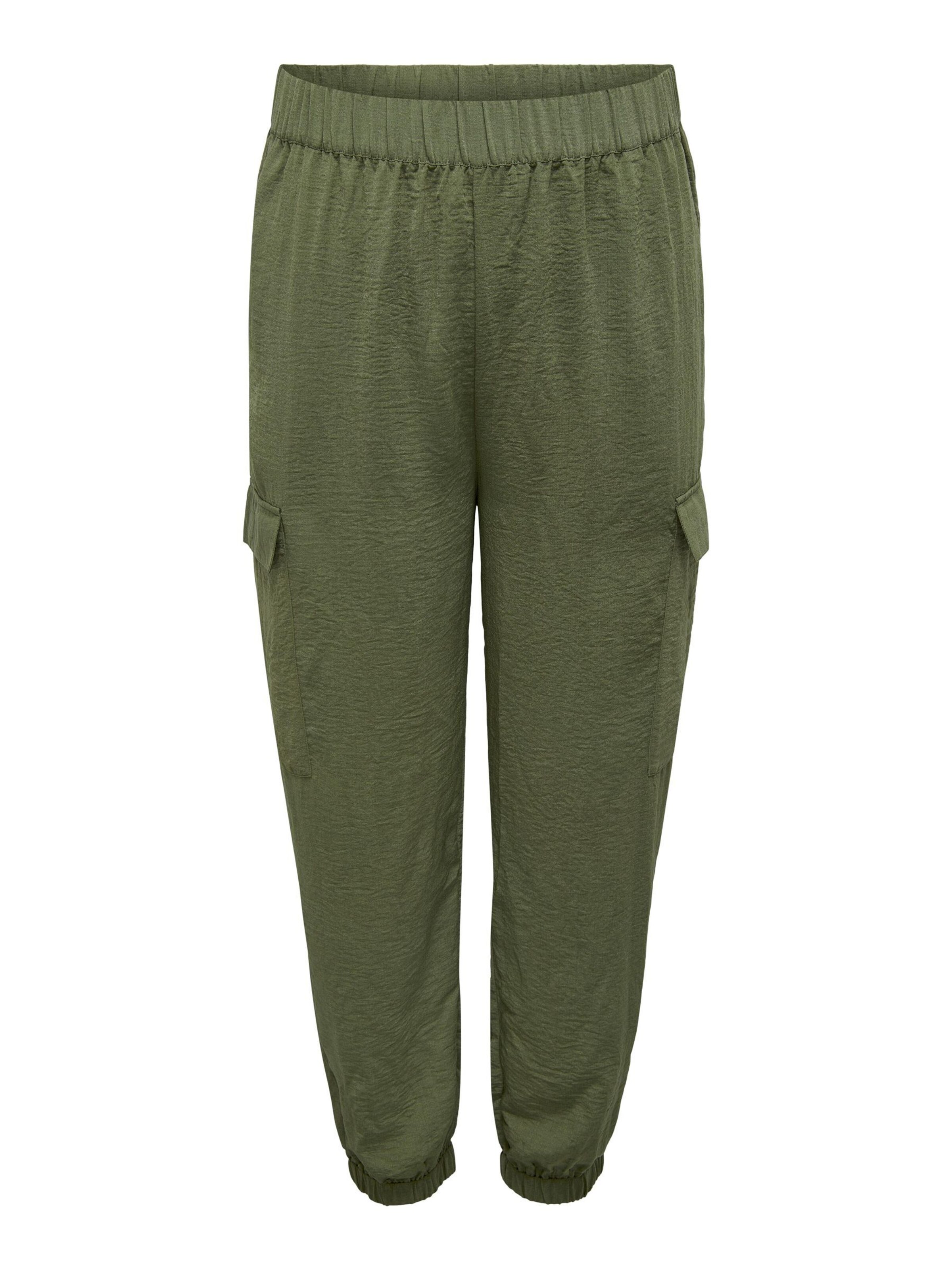 ONLY Carmakoma Loose fit Cargo trousers in Green: front