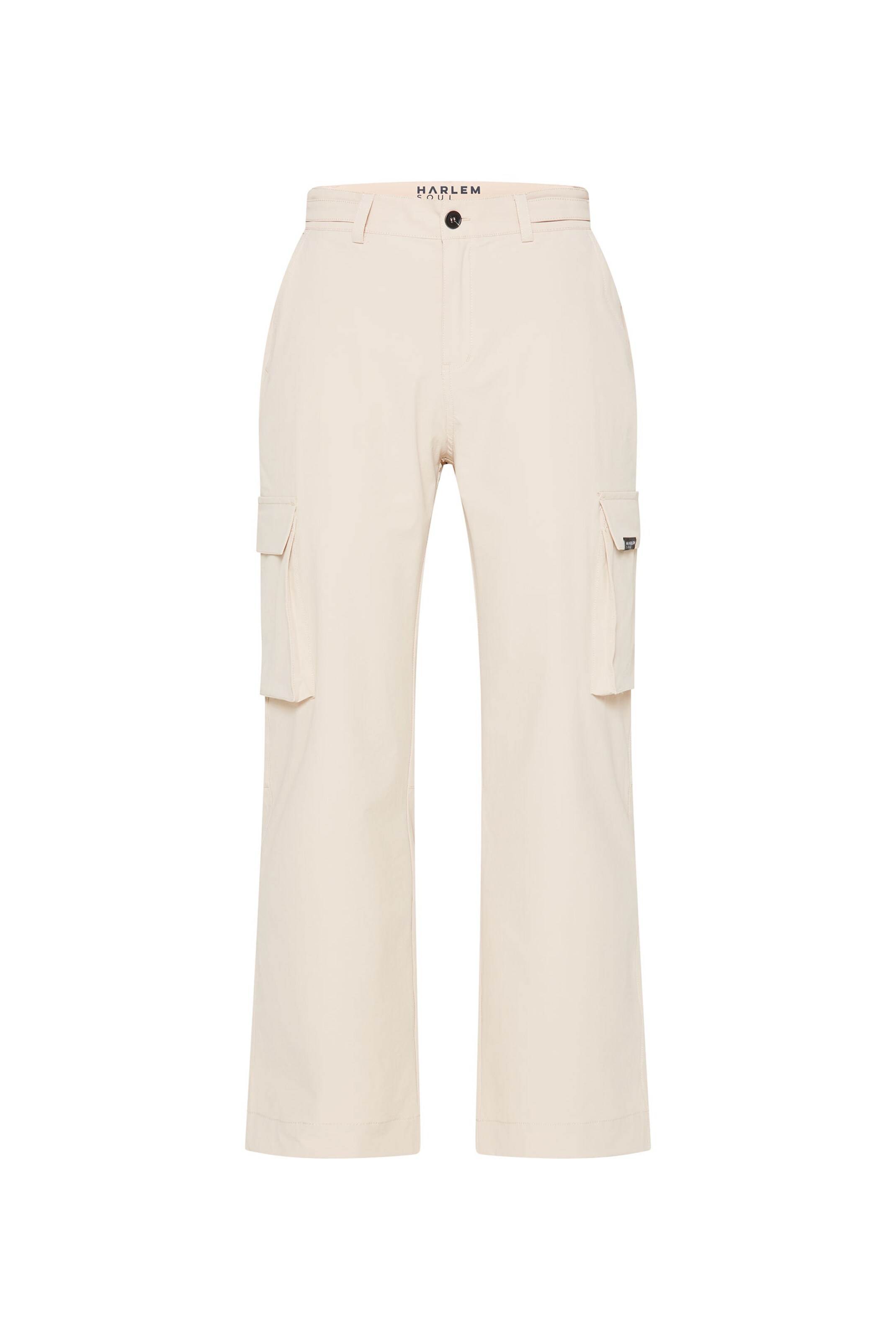 Harlem Soul Regular DE-YN Nylon Cargo Pants in Beige: Vorderseite