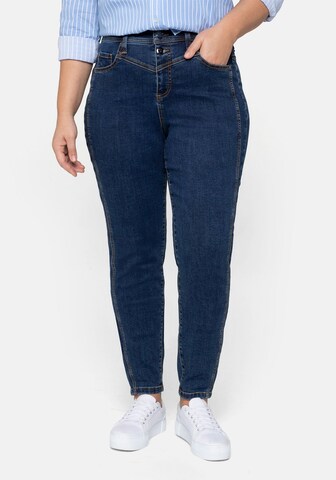 SHEEGO Slimfit Jeans i blå: forside