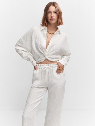 MANGO Bluse 'BAMBU' in Weiß: Vorderseite