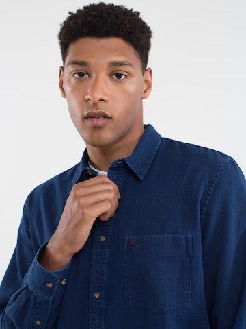 BIG STAR Regular fit Button Up Shirt 'Josefin' in Blue