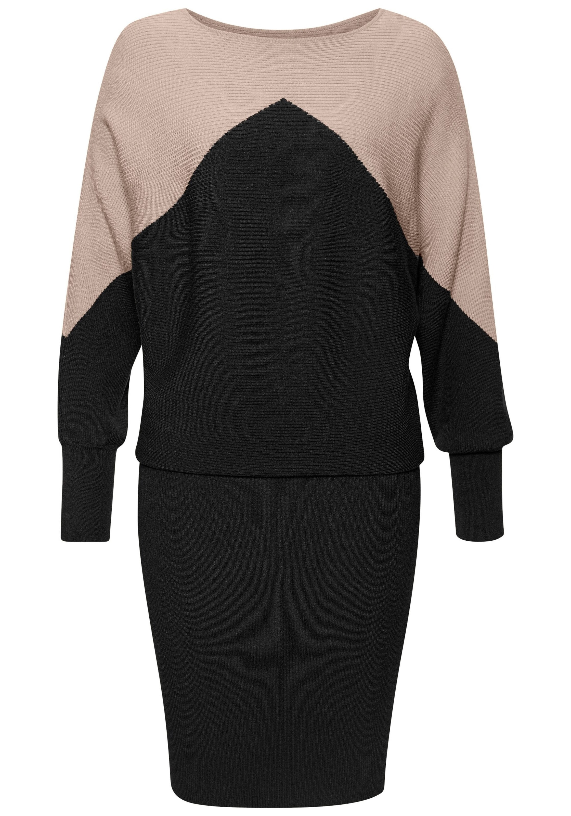 LASCANA Strickkleid in Schwarz: Vorderseite