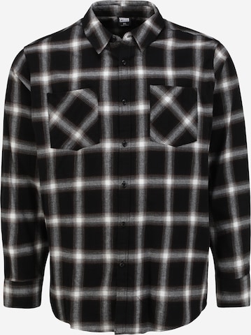 Urban Classics Regular fit Button Up Shirt in Black: front