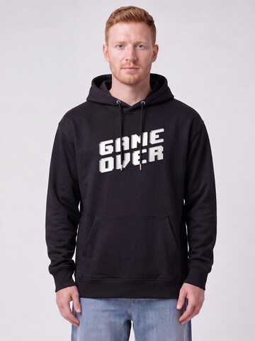 Felpa 'Game Over' di Watapparel in nero: frontale