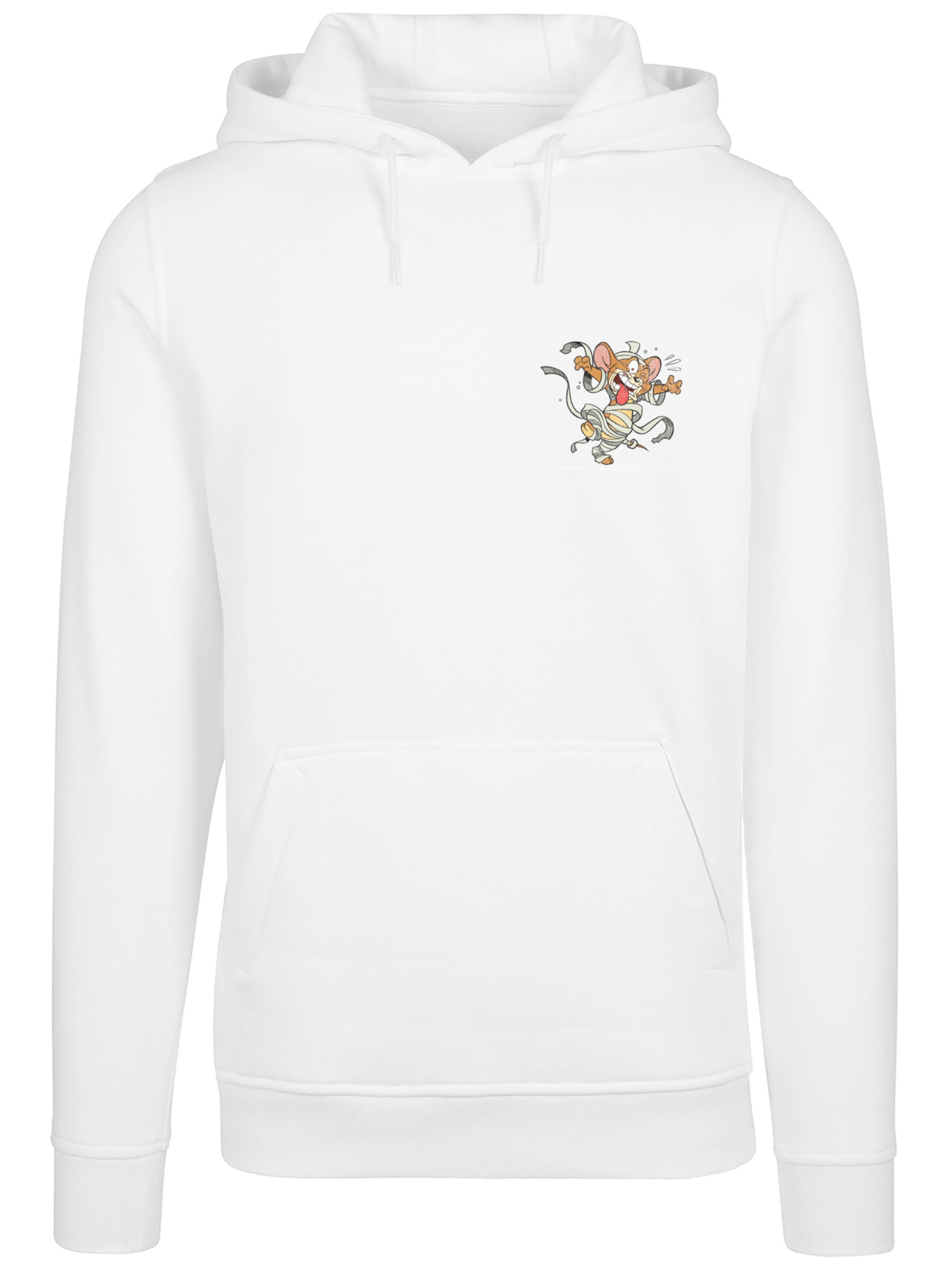 F4NT4STIC Sweatshirt 'Tom And Jerry Faux Pocket Mummy Jerry' in Wit: voorkant