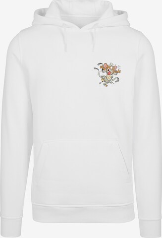 F4NT4STIC Sweatshirt 'Tom And Jerry Faux Pocket Mummy Jerry' in White: front