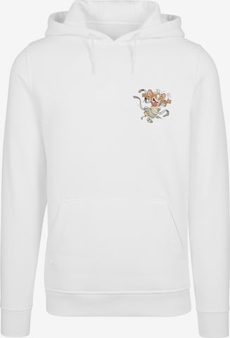 F4NT4STIC Sweatshirt 'Tom And Jerry Faux Pocket Mummy Jerry' in White: front