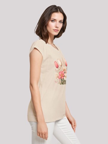 F4NT4STIC Shirt 'Rosa weißer Frühlingsblumenstrauß' in Beige