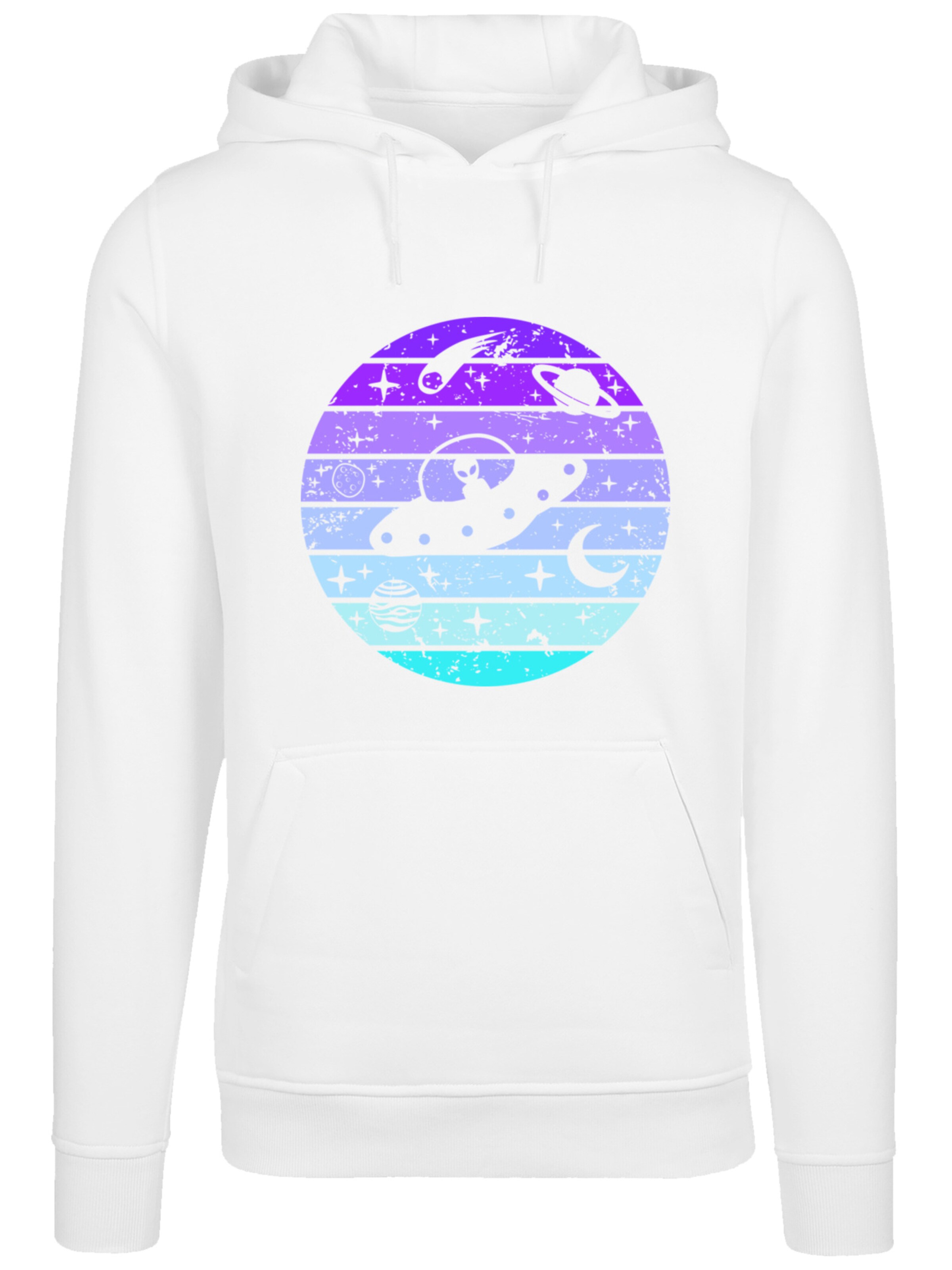 F4NT4STIC Sweatshirt 'Retro Alien Weltraum Sonnenuntergang' in White: front