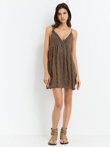 Pull&Bear Poletna obleka | rjava barva