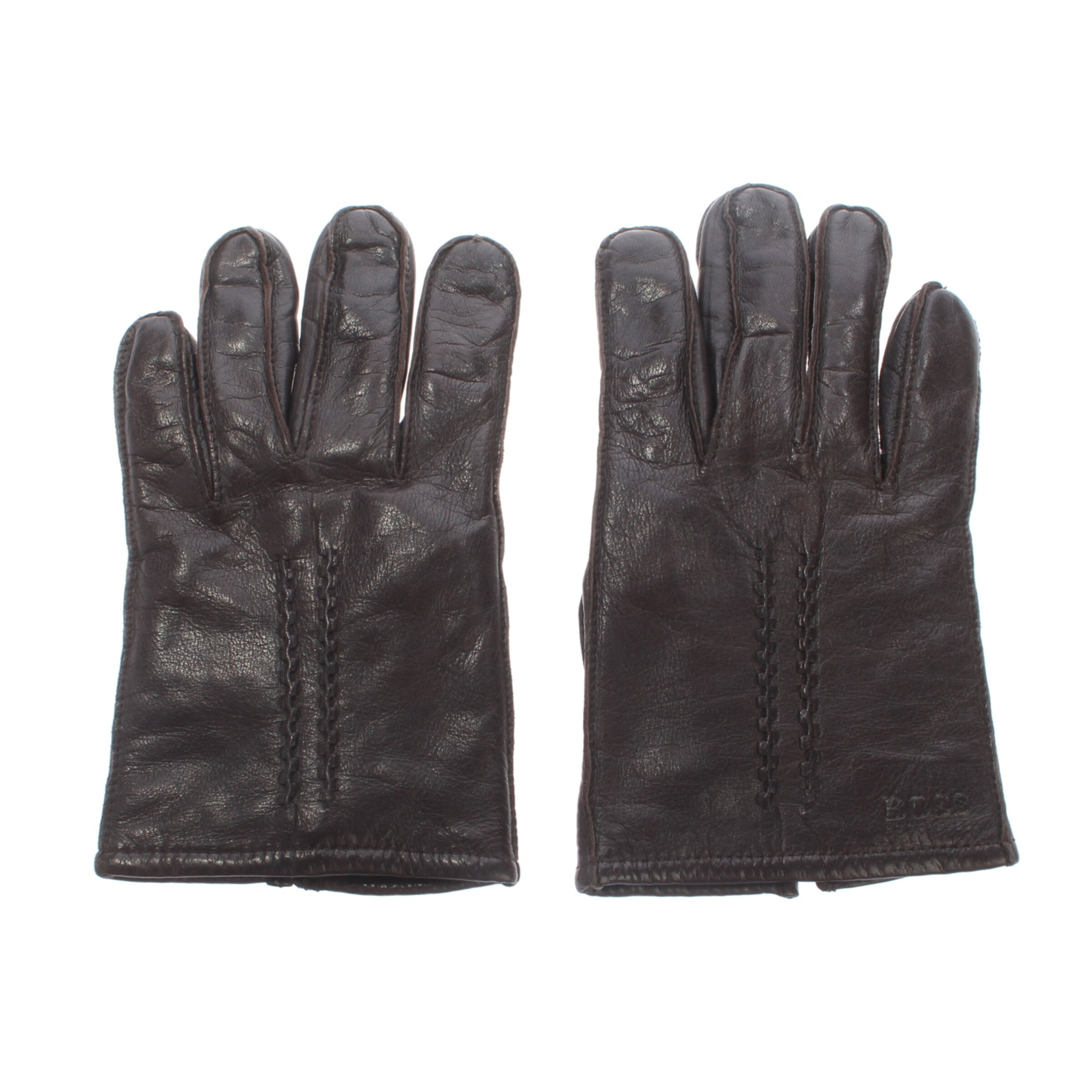 BOSS Gloves in M in Brown: front