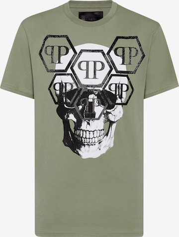 Philipp Plein - Camiseta 'Skull' en verde: frente