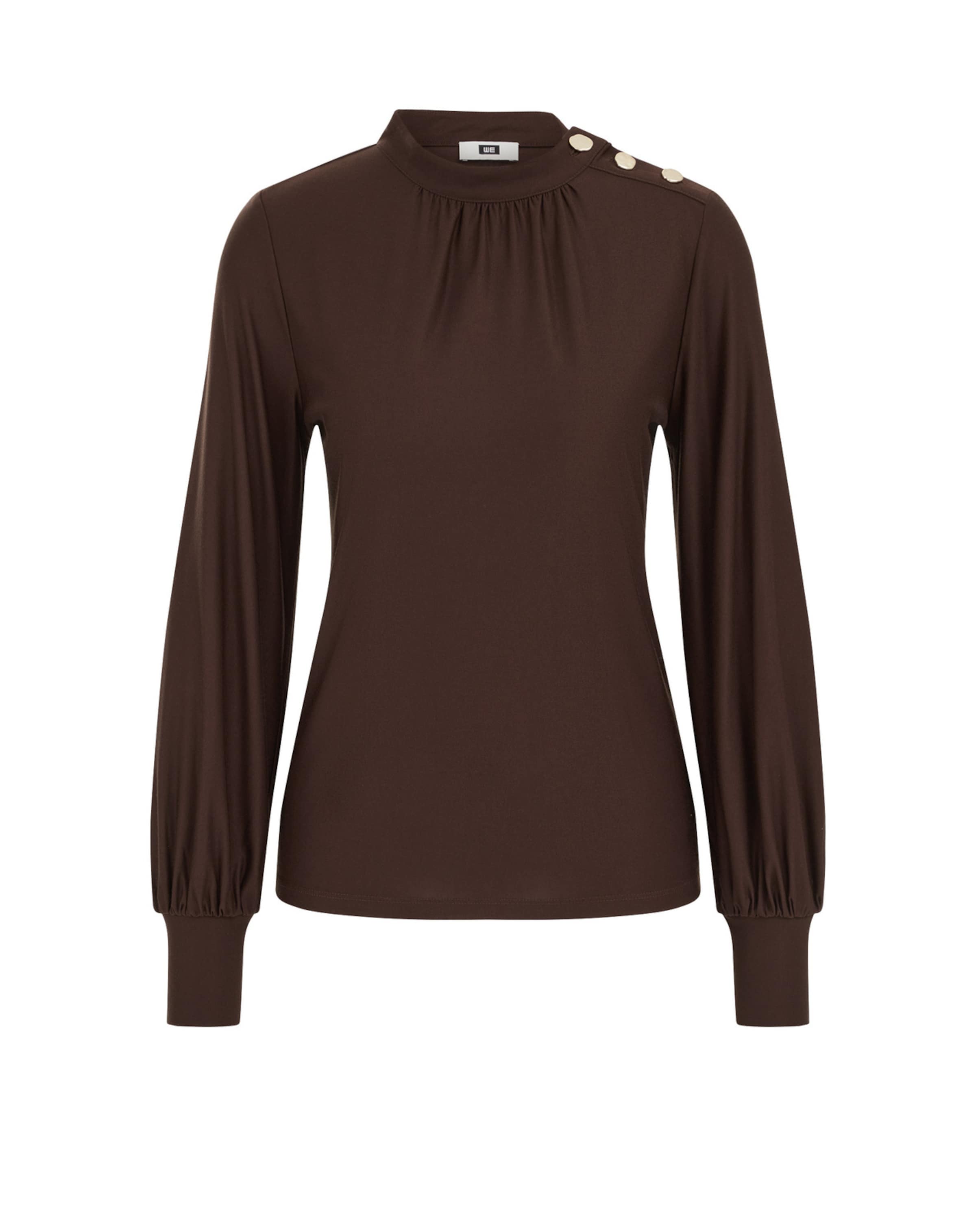WE Fashion Shirt in dunkelbraun, Produktansicht