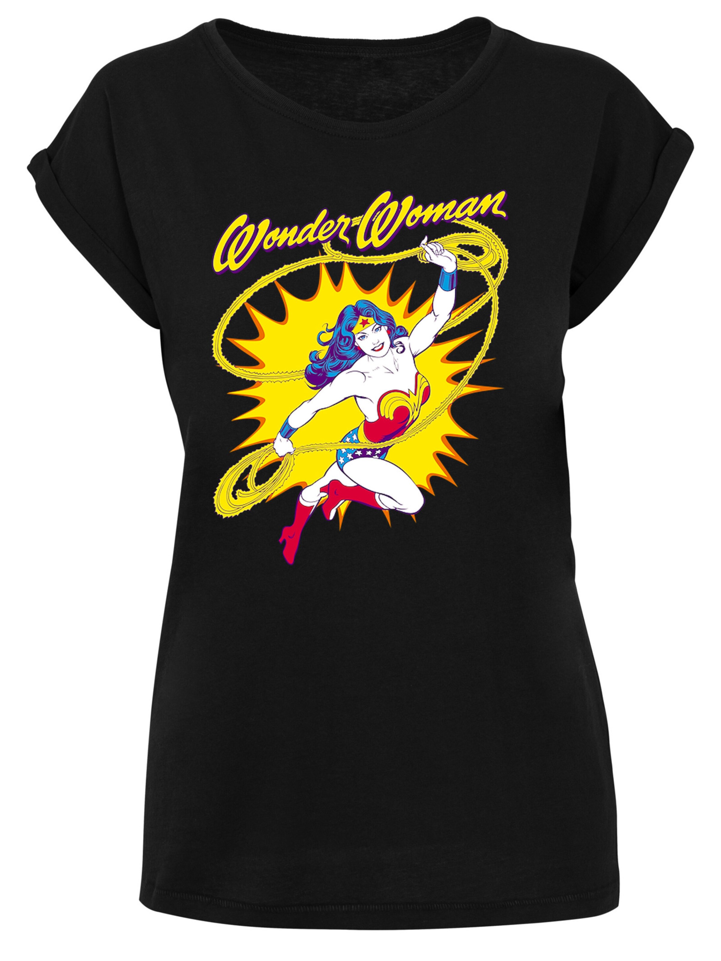 F4NT4STIC Shirt 'DC Comics Wonder Woman' in Zwart: voorkant