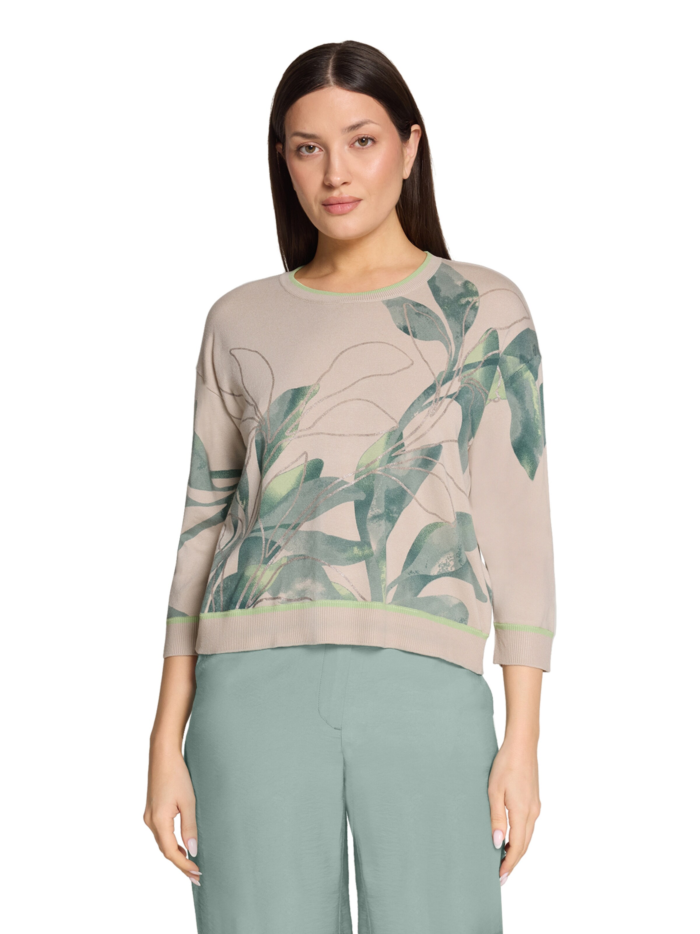 Betty Barclay Strickpullover mit Print in Beige: Vorderseite