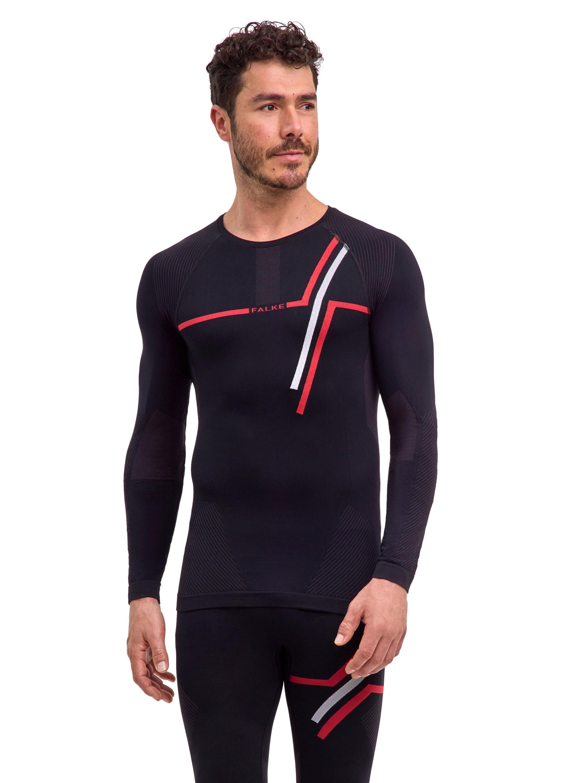 FALKE Base Layer 'Anniversary' in Black: front