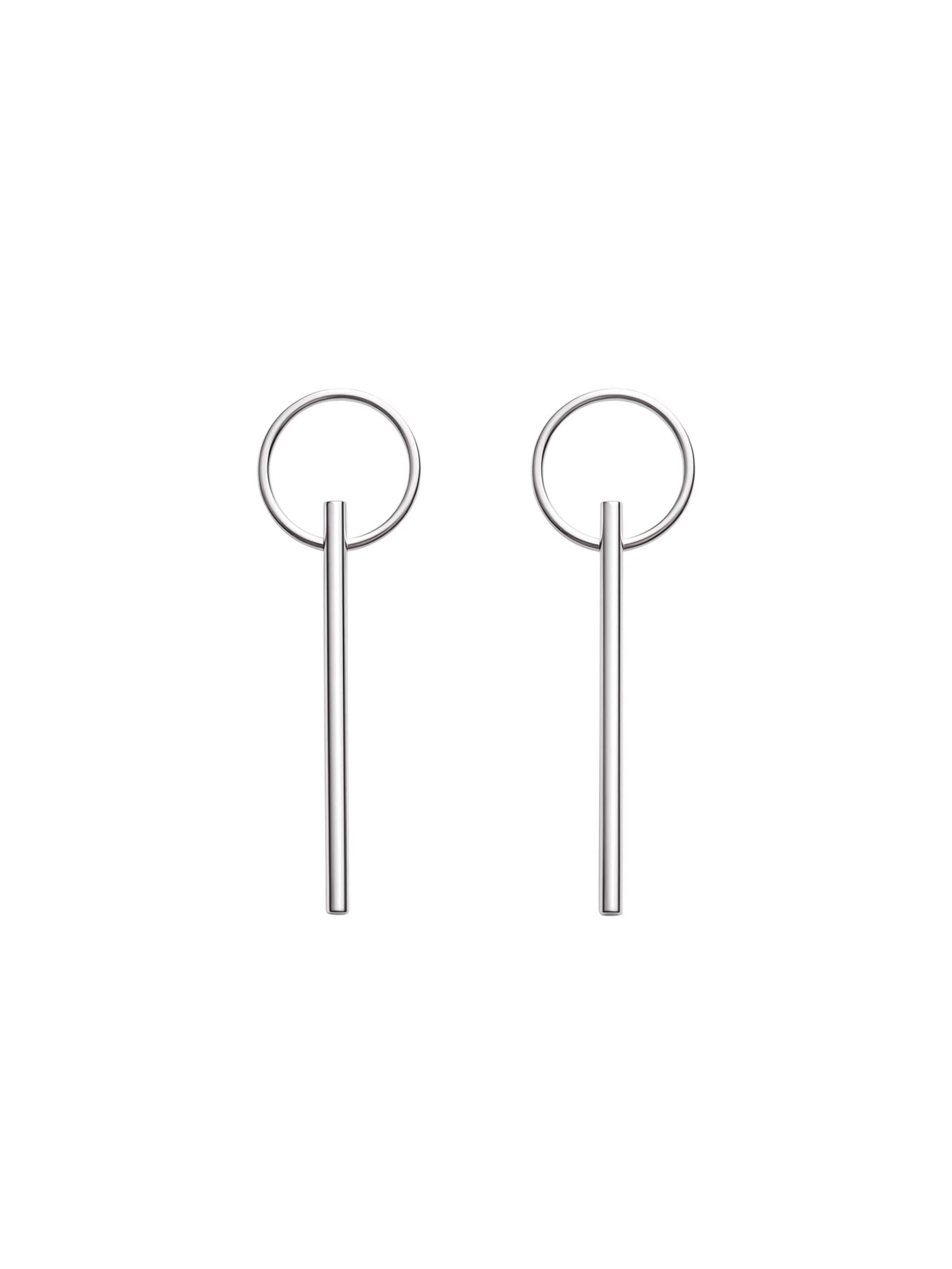 REYTEL - Pendientes 'LINEA' en plata: frente