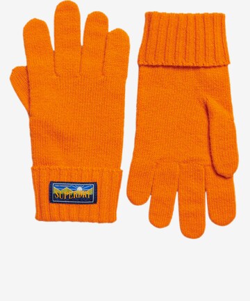 Superdry Full Finger Gloves in Orange: front