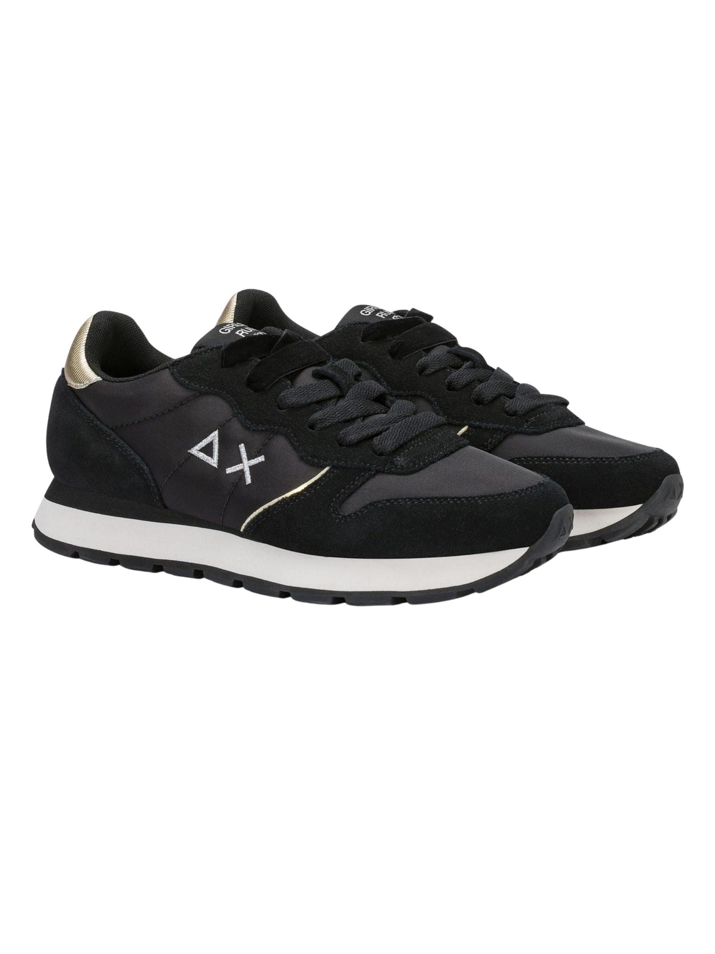Baskets basses 'Sneaker Ally Gold Silver in black/medium grey suede and nylon' SUN68 en noir