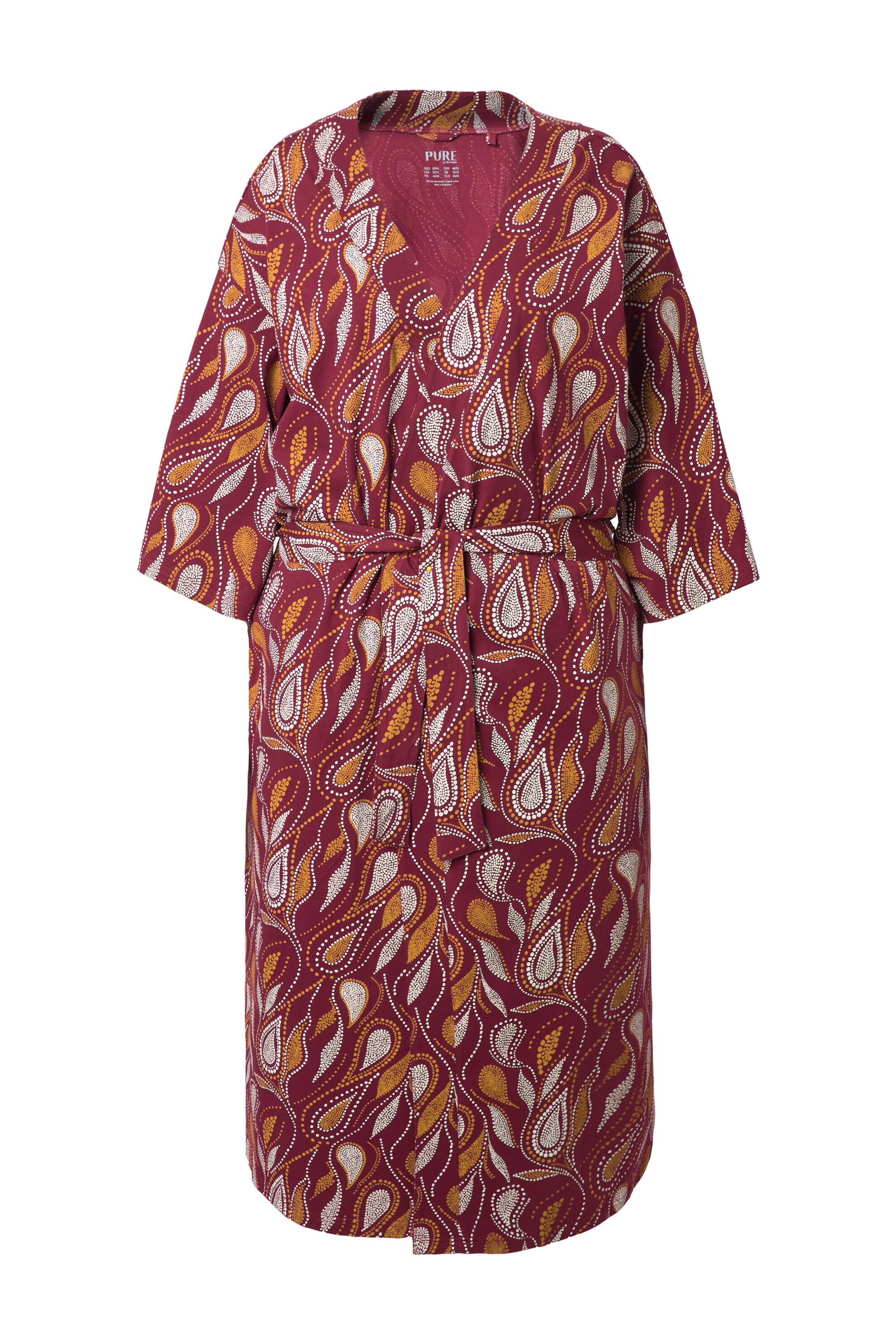 Ulla Popken Bademantel lang in Rot: Vorderseite