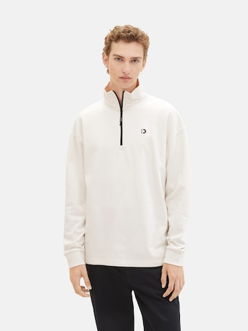 TOM TAILOR DENIMSweater majica - bijela boja: prednji dio