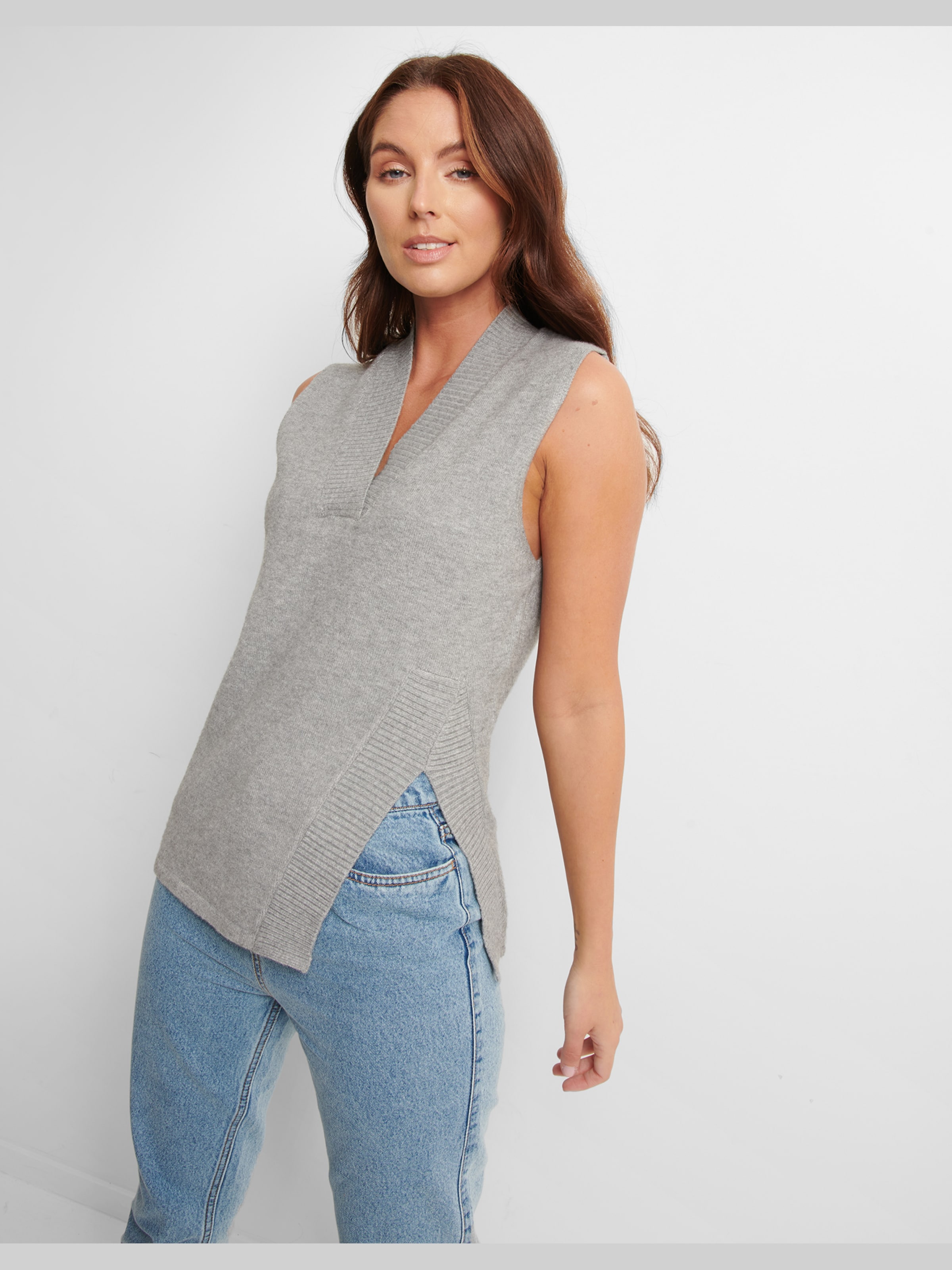 Frauen Shirts & Tops Threadbare Pullover 'Zofia' in Graumeliert - QS79850