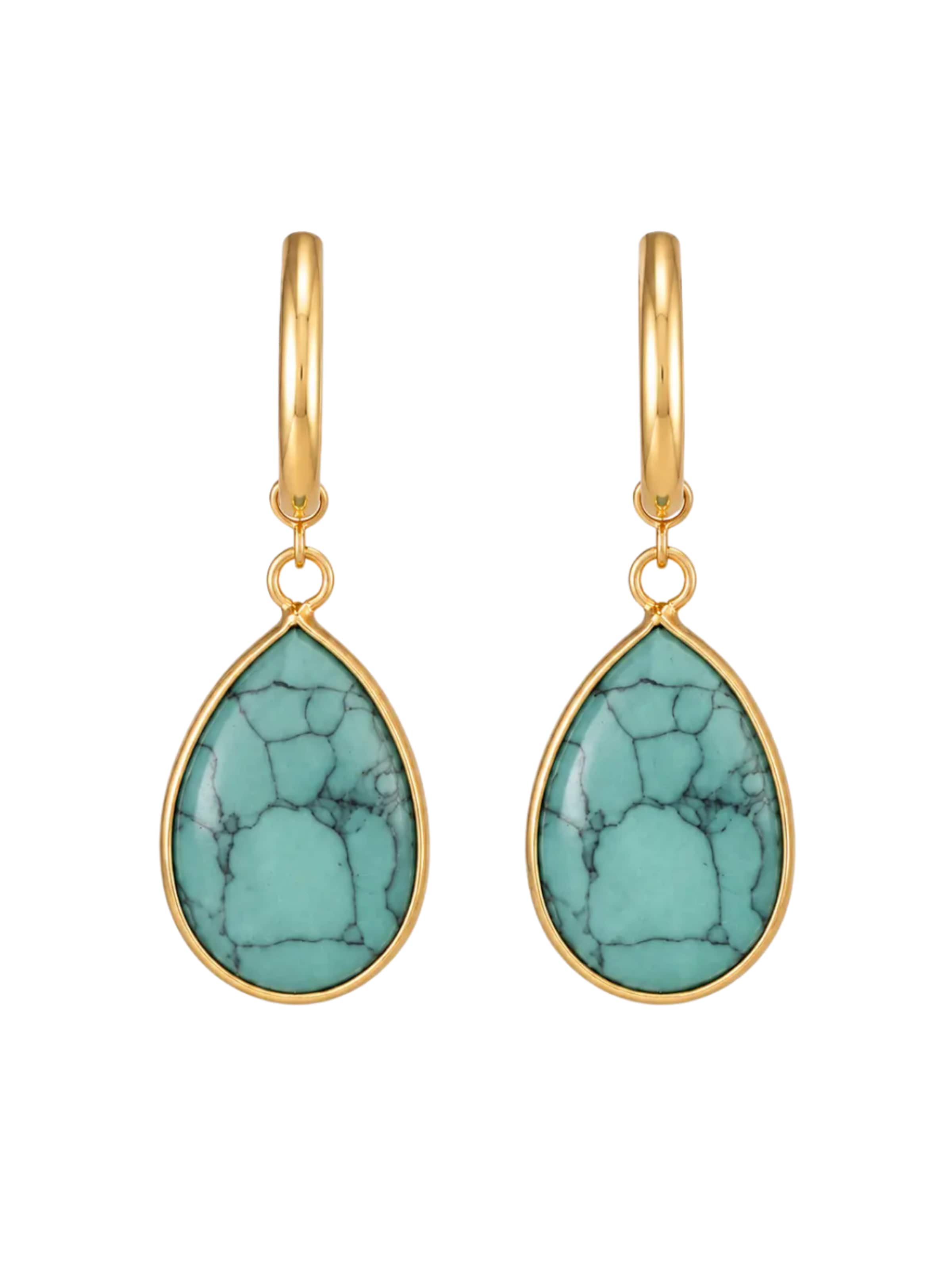 THE GEM STORIES JEWELRY Ohrringe 'Turquoise Drop Earrings'‌‌‌‌‌‌‌ in Blau: Vorderseite